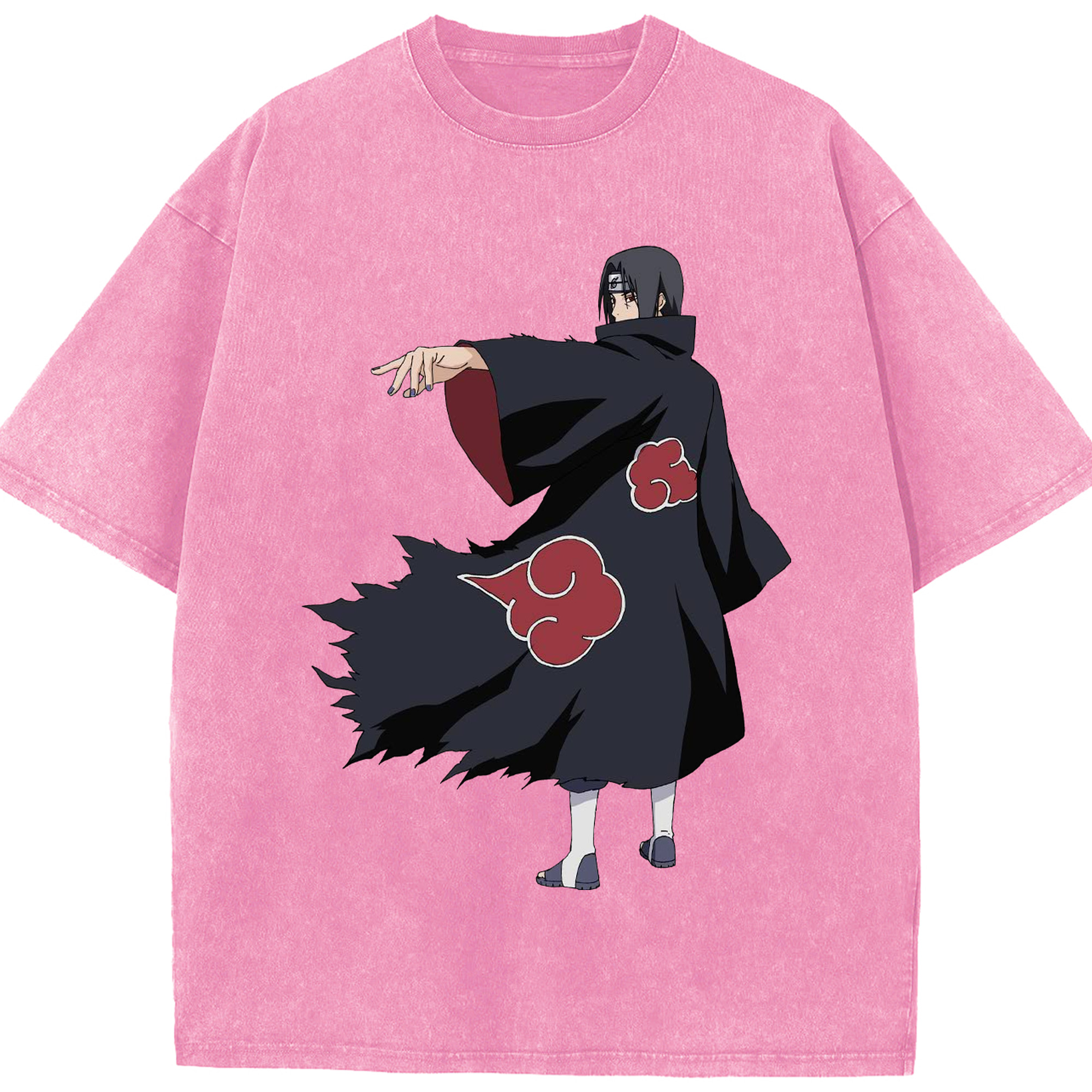 （画像用） NARUTO -ナルト- うちは イタチ Uchiha Itachi 綿100% ヴィンテージ風 半袖Tシャツ（フロントプリント）